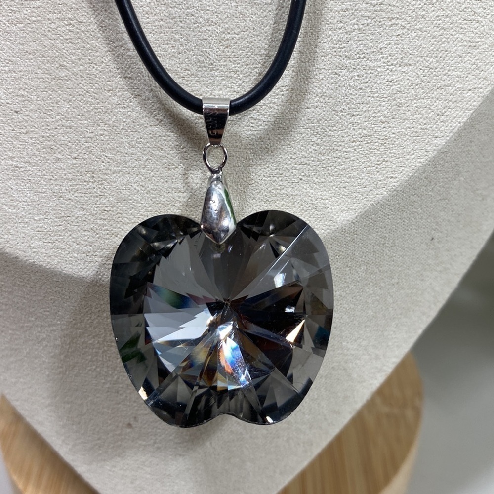 NWOT Custom black pendant with black cord necklace - Picture 2 of 6